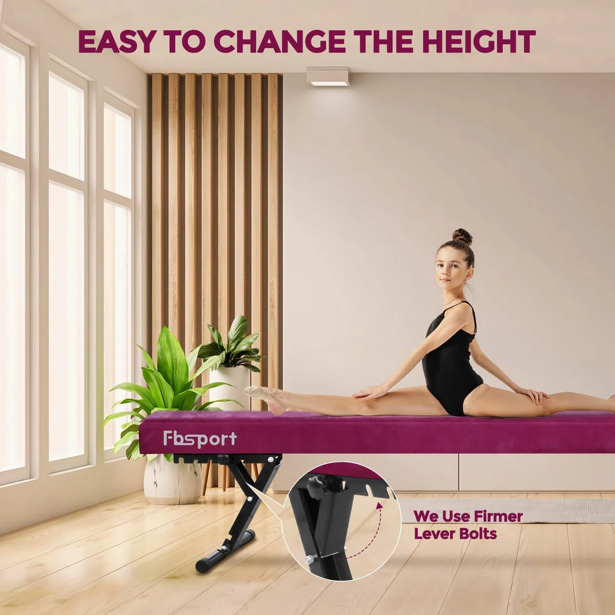 Trave ginnastica artistica per casa regolabile 244CM, trave di equilibrio ginnastica ad alto e basso livello Fascia da pavimento Altamente stabile per bambini 5 altezza regolabiletrave ginnastica