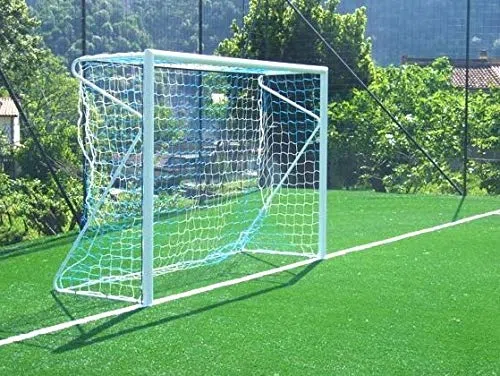 Coppia Porte Calcetto 3x2 m in Acciaio Verniciato | Professionali e Regolamentari | Complete di Reti in Nylon Ø 2,5 mm | Ideali per Campi Indoor e Outdoor