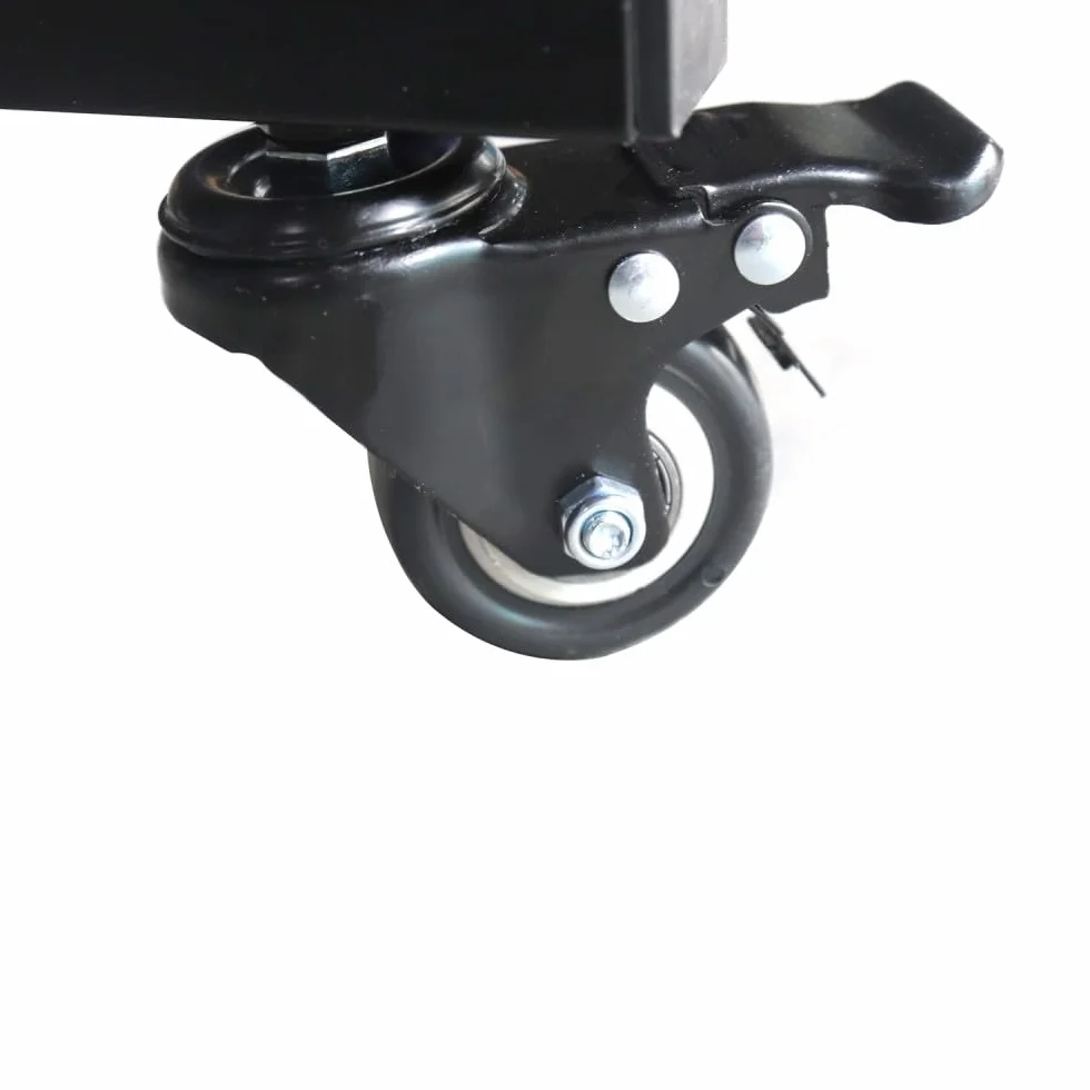 TechFit Tavolo da Ping Pong Professionale per Interni - Pieghevole da Interno con Inclinazione Unilaterale, Struttura Metallica Nera, Rete da 180 cm, Roti Silconate con Freni, 274x152,5x76 cm