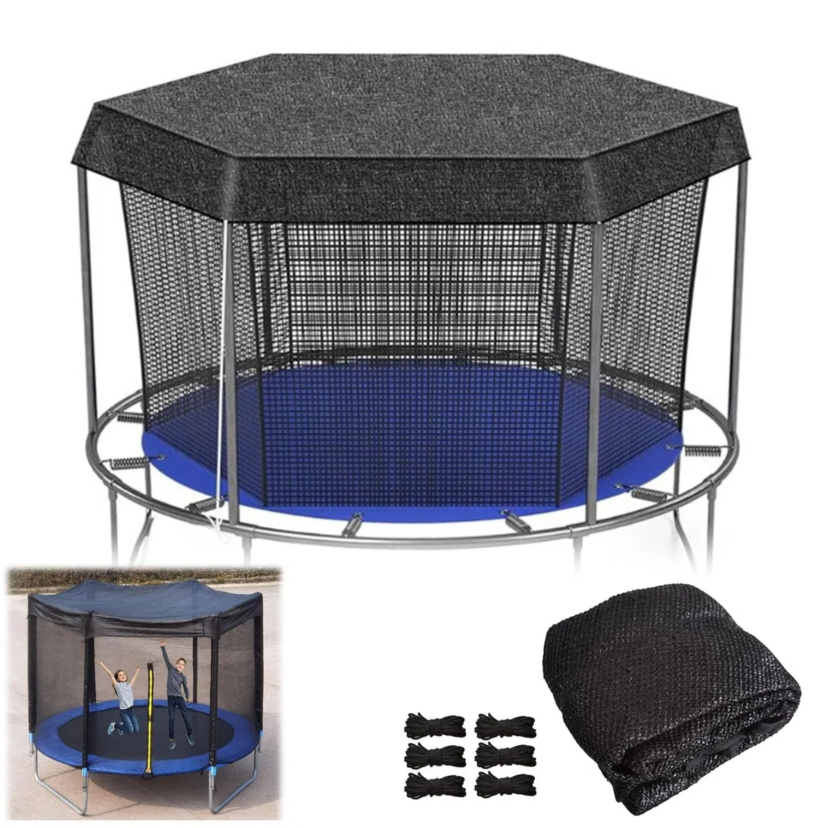 Copertura per Trampolino, Copertura per Trampolino Da 6 Piedi, 8 Piedi, 10 Piedi, 12 Piedi E 14 Piedi, Facile Da Installare, Protezione Solare per Esterni, Solo Foglie, Copertura Superiore per Trampol