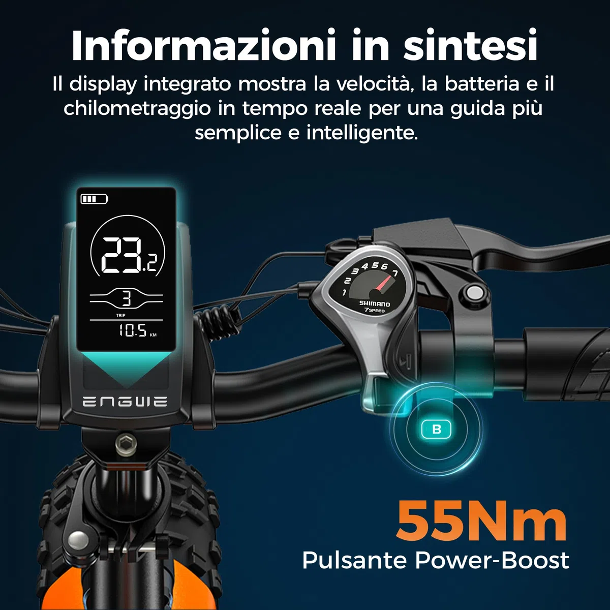 ENGWE Bici Elettrica Pieghevole, Bicicletta Elettrica da 48V 13Ah Batteria Rimovibile, Autonomia di 50-120 km E-bike，20"×4.0" Fat Tire 7 Velocità ebike da per Ogni Terreno, EP-2 BOOST