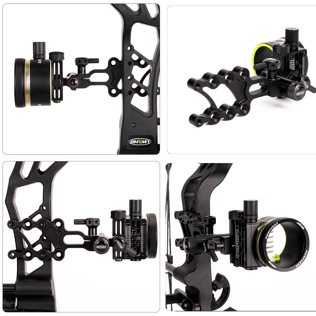 wolfman Tiro con L'Arco Mirino ad Arco Compound 5 Pin 0.019 "Fibra Ottica Micro Regolazione Mirino ad Arco Mirino da con Luce per Mano Destro Sinistro da