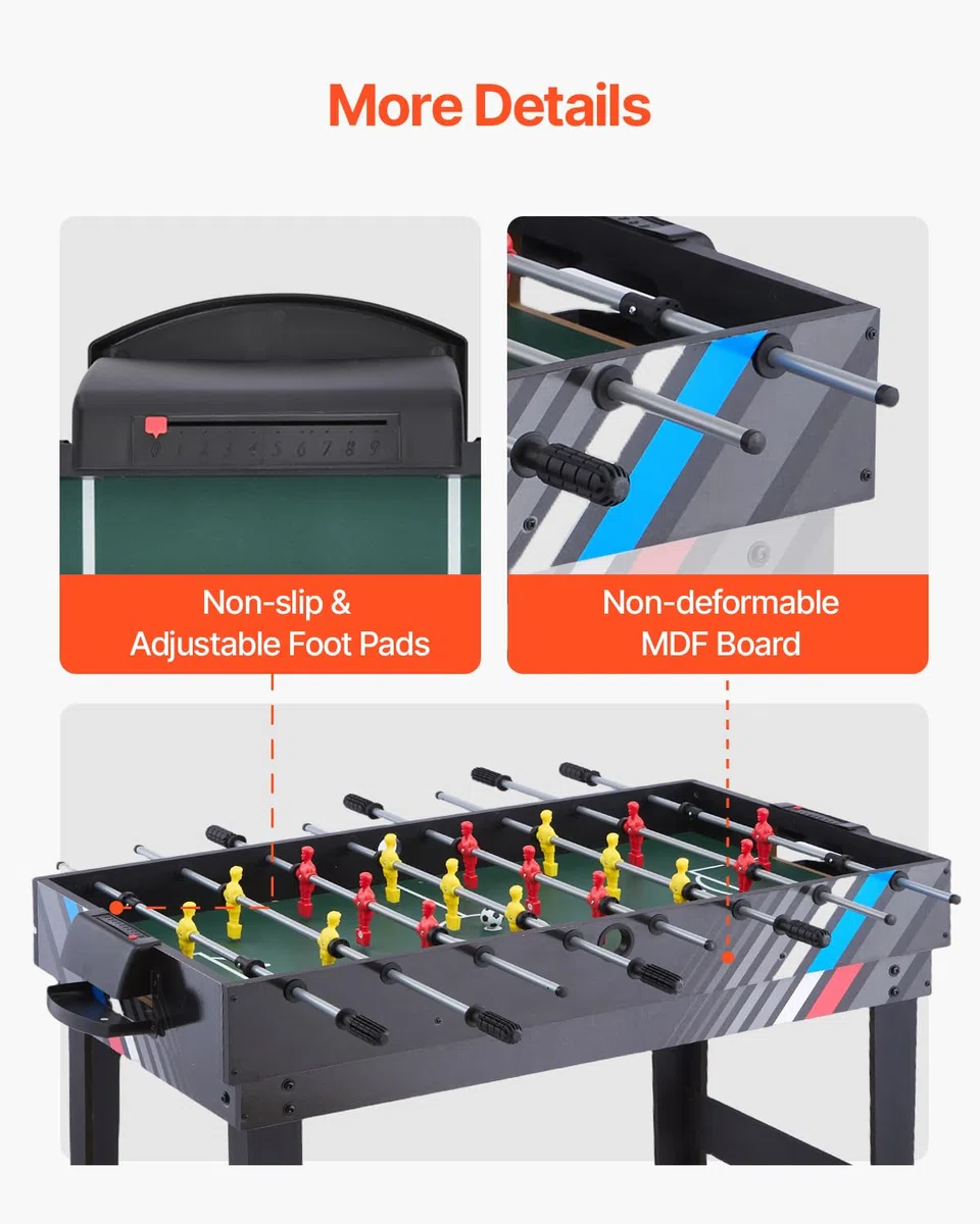 VEVOR Set Combo Tavolo da Gioco, 121,9 cm Aria Hockey Tavolo, Multi Combinazione Tavolo con Aria Hockey Pool Billiard Ping Pong, per Famiglia Sala Giochi Ufficio con Accessori Abbondanti