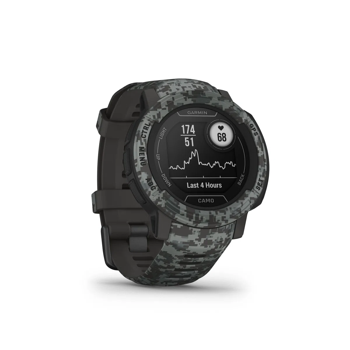 Garmin Instinct 2 - Camo, Smartwatch, 45mm, Rugged design, Autonomia 28 giorni, +30 app multisport, GPS, Cardio, SpO2, Activity Tracker 24/7, Connect IQ (Graphite Camo) (Ricondizionato)
