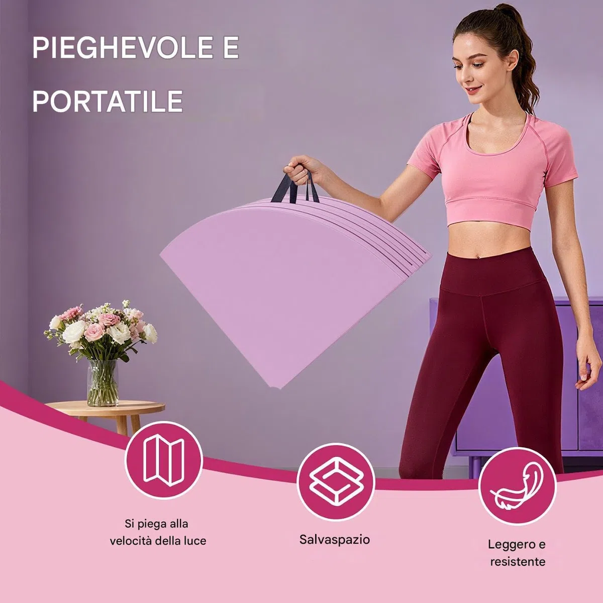 Crash Mat Per Pole Dance - Crash Pad Pieghevole Con Imbottitura Per 120x120x10 Cm | Di Sicurezza Pieghevole Protettivo Anticaduta Per Donne Ragazzi Ragazze Giovani Adolescenti Pale