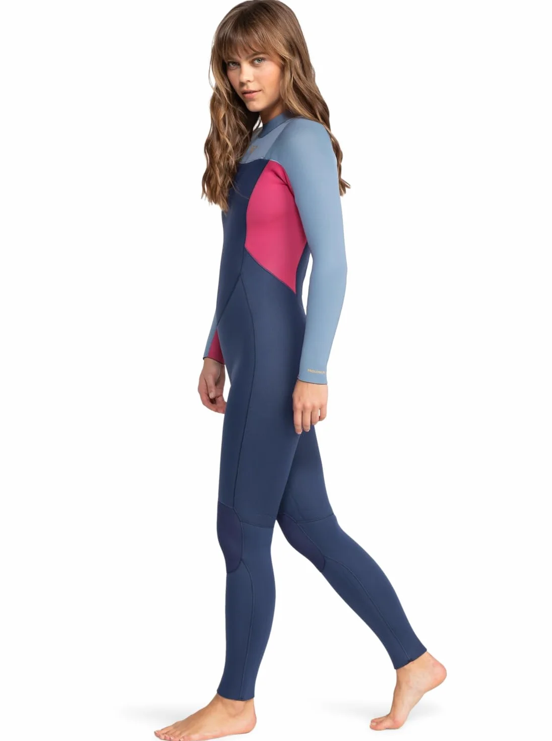 Roxy Womens Prologue 4/3mm Back Zip Wetsuit - Dark Denim - Lightweight - Fabrics: FREEMAX neoprene at body & legs