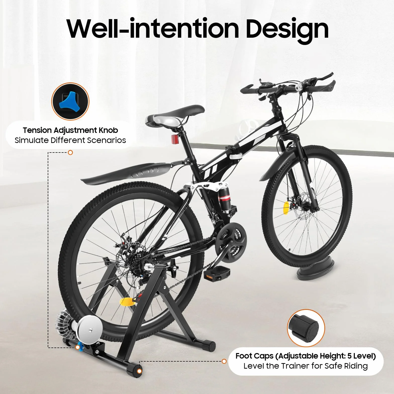 Supporto per bicicletta, allenamento a rulli per bicicletta, portata 150 kg, per bici da 26 – 29 pollici e bici da 700 C