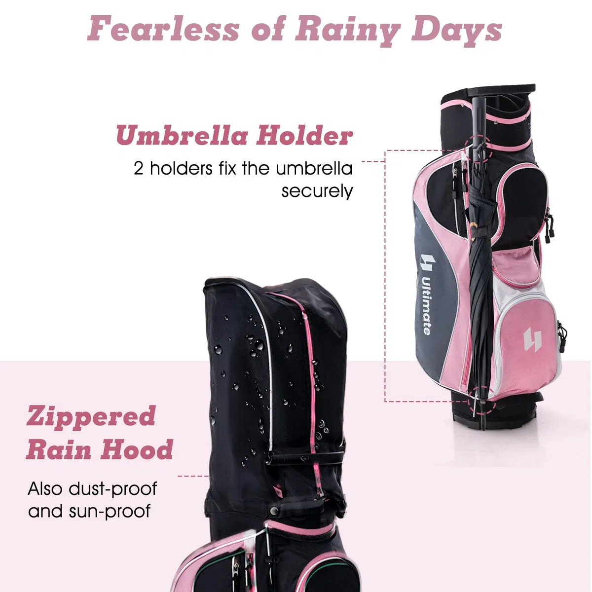 LIFEZEAL Set completo di mazze da golf da donna, con #1 driver, 3 fairway, 5 ibridi, 5#6#7#8#9#P #S, putter e borsa da golf portatile con parapioggia, destrorsi