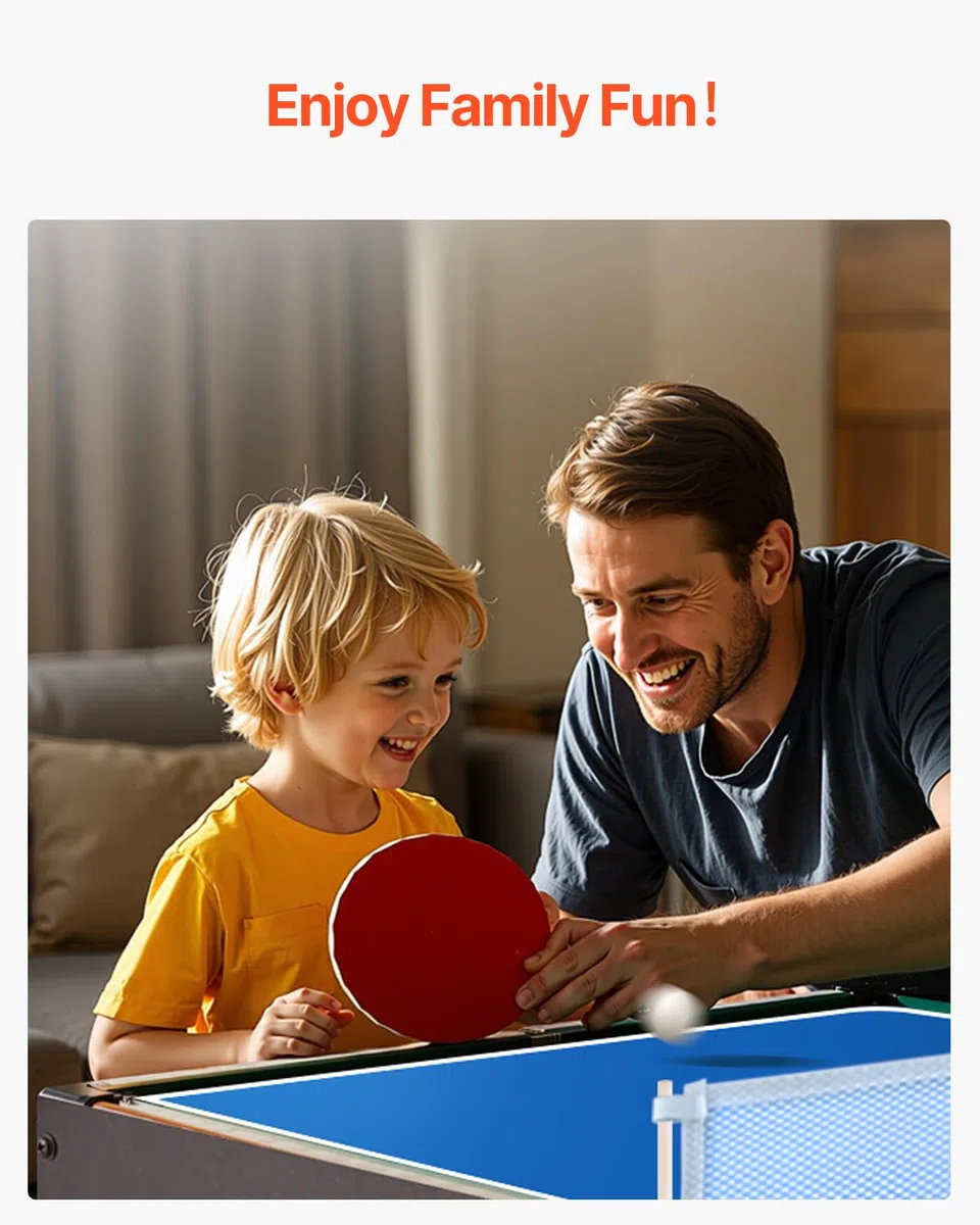 VEVOR Set Combo Tavolo da Gioco, 121,9 cm Aria Hockey Tavolo, Multi Combinazione Tavolo con Aria Hockey Pool Billiard Ping Pong, per Famiglia Sala Giochi Ufficio con Accessori Abbondanti