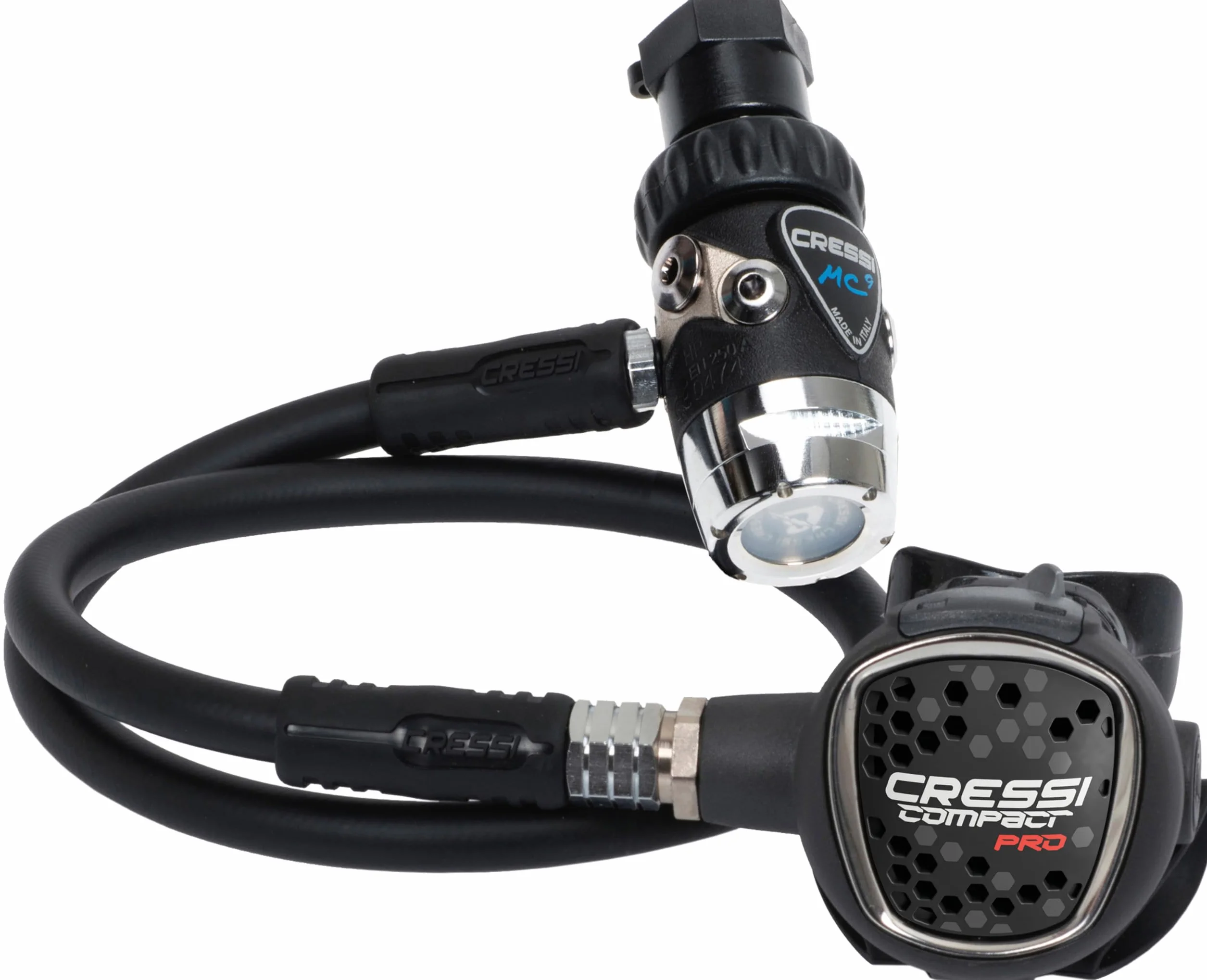 CRESSI MC9-SC Compact PRO, Erogatore Iperbilanciato per Immersioni Sub, Disponibile in Versione INT o DIN 300 Unisex - Adulto