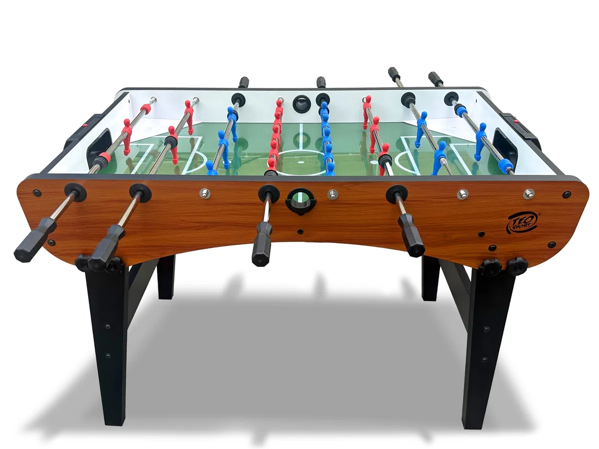 Teorema Giocattoli, Calcio Balilla Professionale da Casa 130x74x88 cm – Biliardino per Adulti, Tavolo da Calcetto da Interno, Finitura Effetto Legno