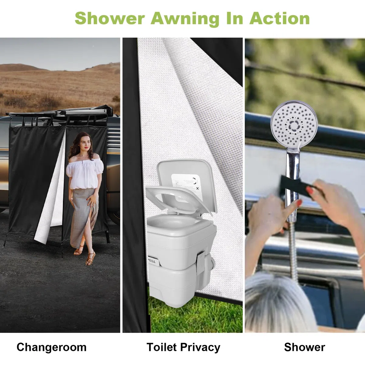 Tenda Doccia Campeggio, Oxford Impermeabile Rifugi Privacy per Il Campeggio, Elevata Resistenza agli Strappi Cabina Doccia Campeggio per Auto, Si Monta su Barre Portatutto Universali