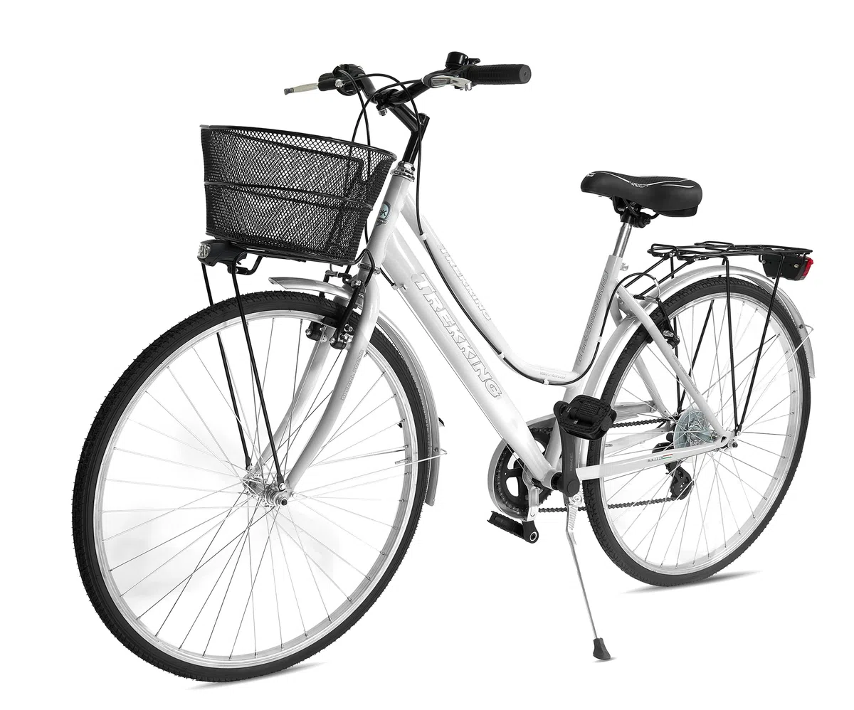 MADICKS Bicicletta Donna da Passeggio Olanda Misura 28 Bici da città Vintage retrò con Cestino Bianca Con Cambio