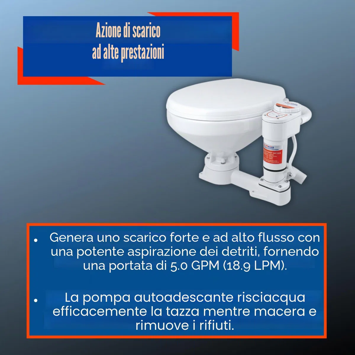 Seaflo Kit di conversione da manuale a WC marino elettrico, bianco (SFMTP1-02)