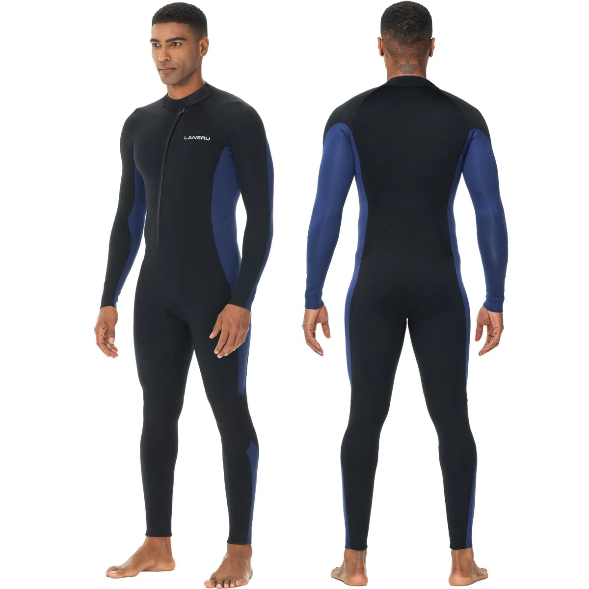 Mute da uomo, in neoprene CR da 5/4 mm, ideale per immersioni termiche in acqua fredda, cerniera frontale per surf, snorkeling, immersioni, nuoto