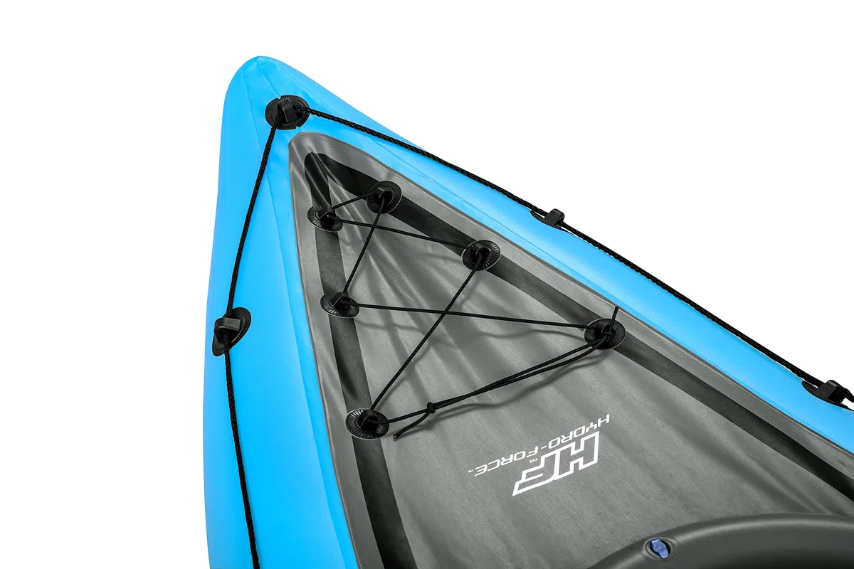 Hydro-Force Cove Champion, set kayak gonfiabile per 1 persona con pompa a mano, pagaie, borsa per il trasporto, blu
