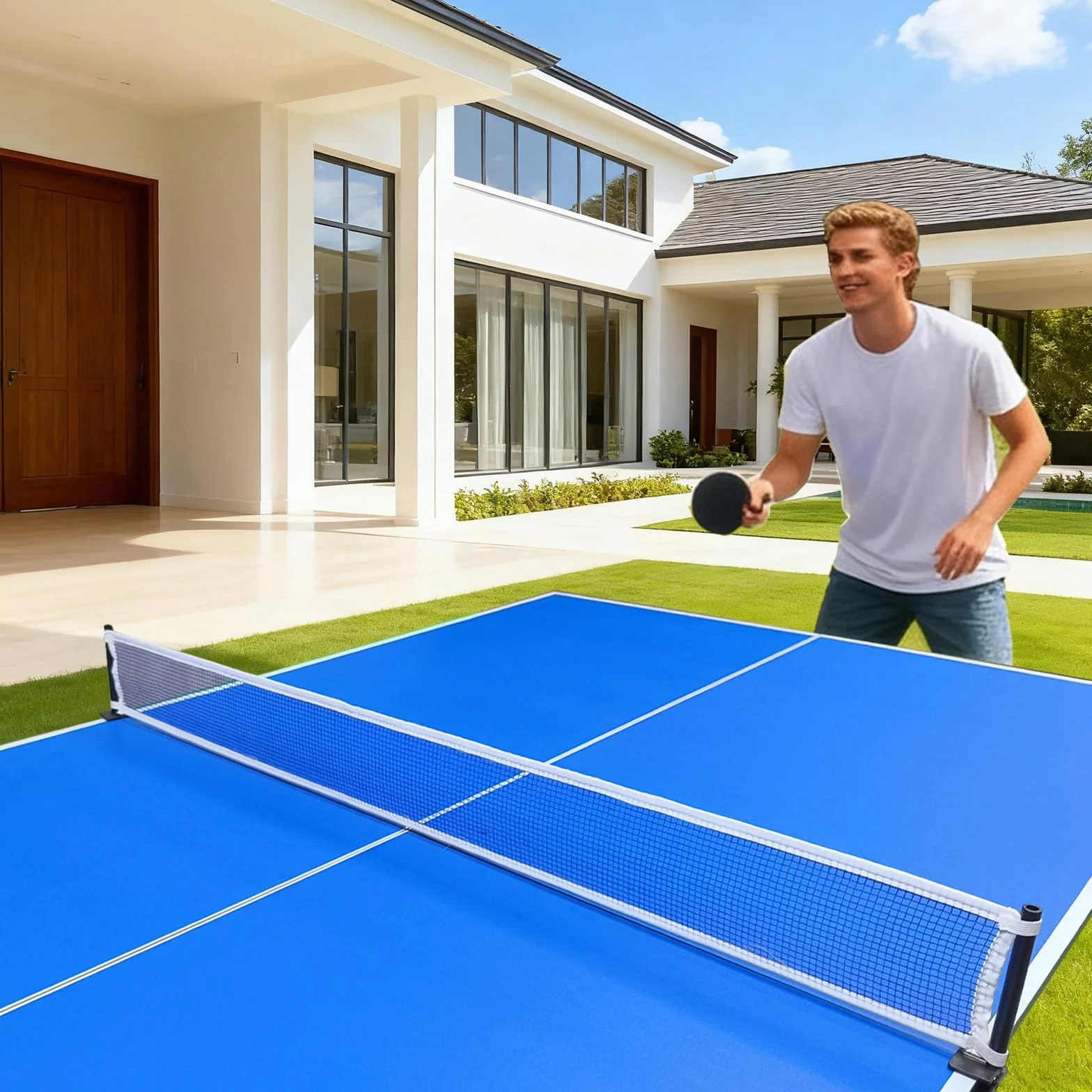 Tavolo da ping pong pieghevole da 7FT Piano da ping pong per tavolo da biliardo interno 210 x 120 cm