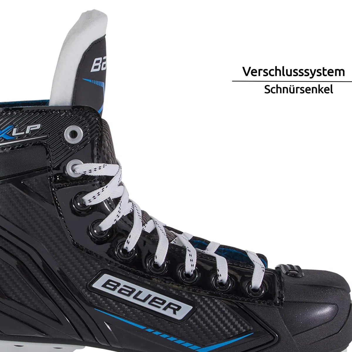 BAUER S21 X-Lp Skate - SR Scarpa da Hockey su Ghiaccio Schwarz/Weiss/Blau/Silber 12