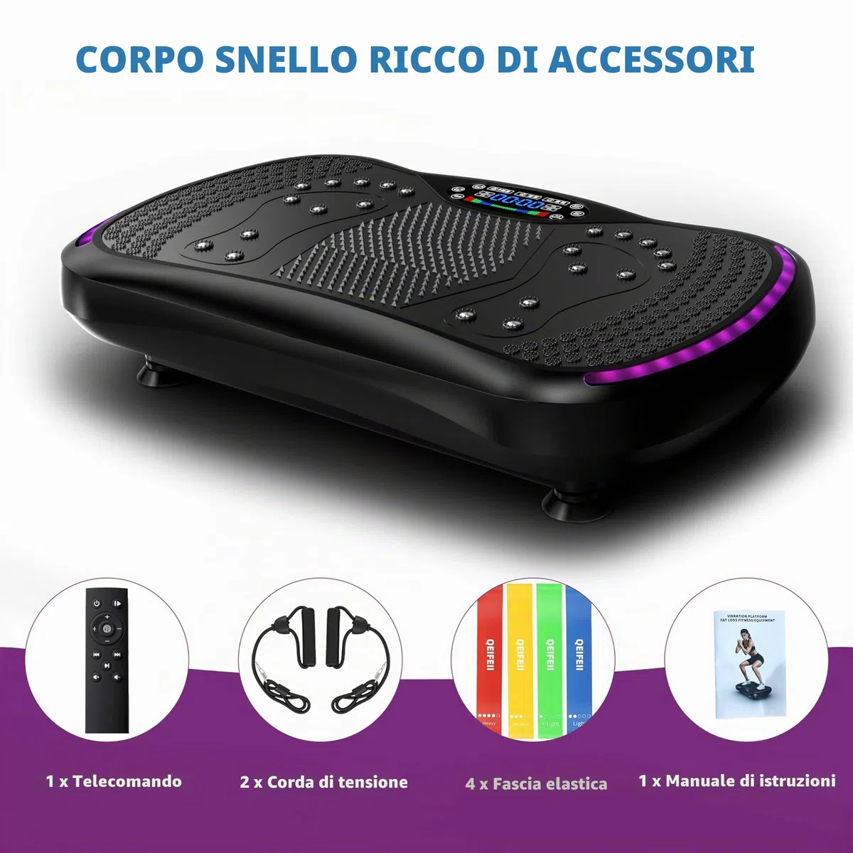 Pedana Vibrante Dimagrante, Piastre Vibranti 3D per la Perdita di Peso e il Drenaggio Linfatico, 200 Velocità Regolabili, Peso Massimo 400 Lbs, Piattaforma per il Fitness a Casa