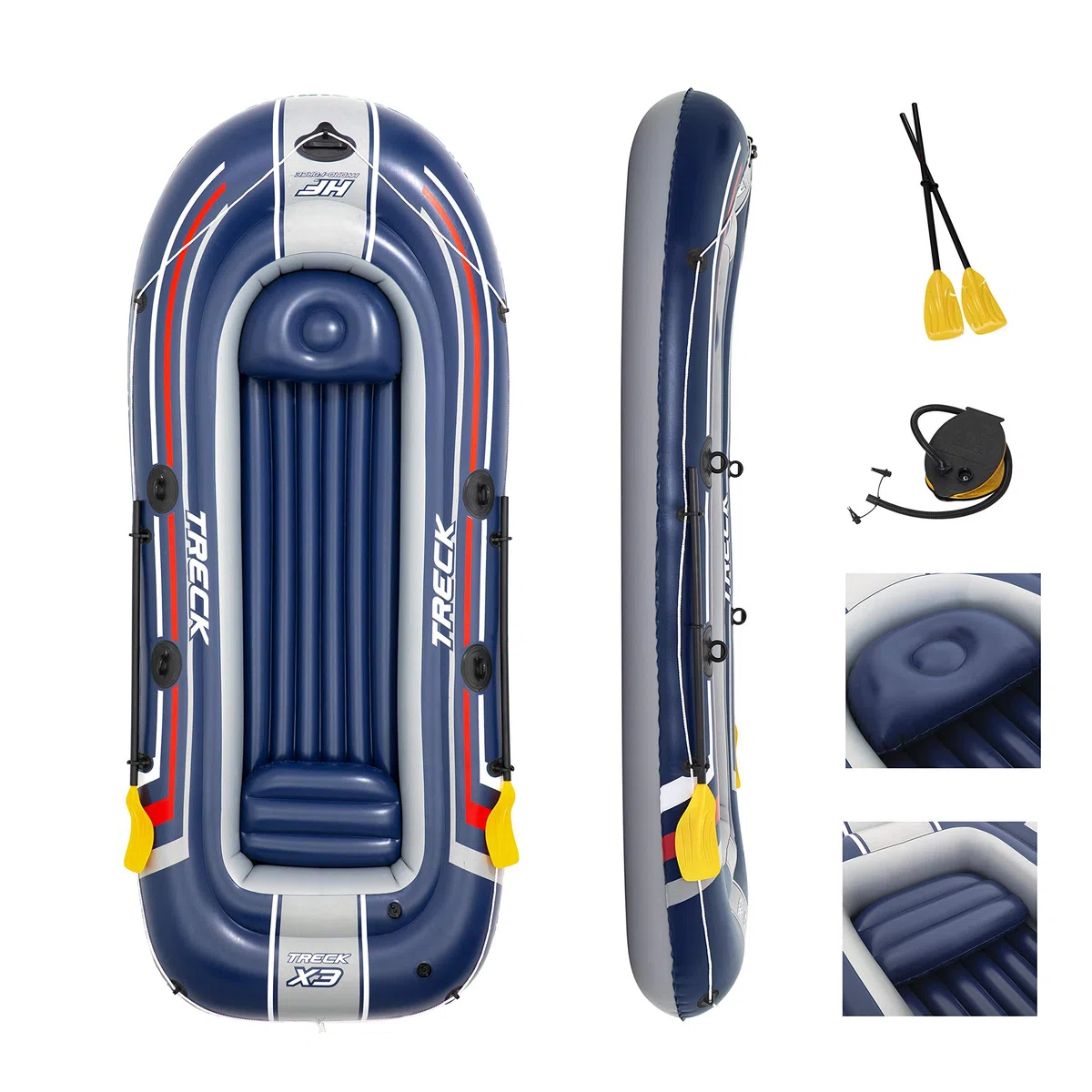 Bestway Hydro-Force - Set gonfiabile "Treck X 3" per 3 persone + 1 bambino 307 x 126 x 39 cm