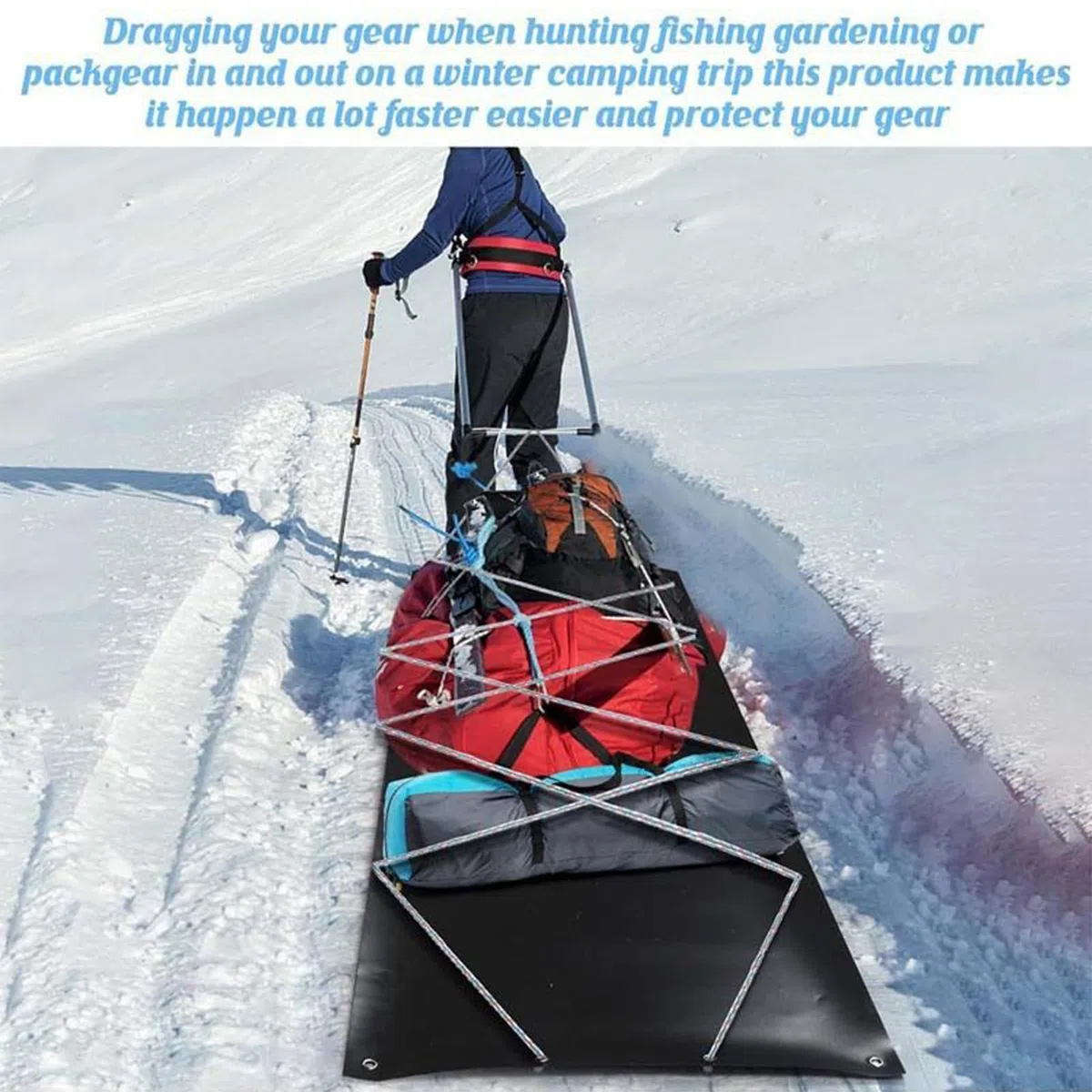 Slitta da caccia ai cervi – Carrello da caccia resistente | Carrello da trasporto all'aperto per trasportare tronchi trascinamento trofeo trascinamento uomini all'aperto terreno sabbioso neve spiaggia