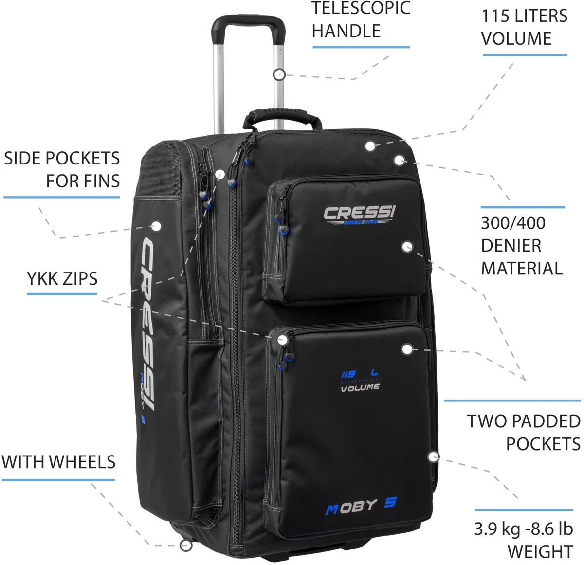 Cressi MOBY 5 Trolley Bag