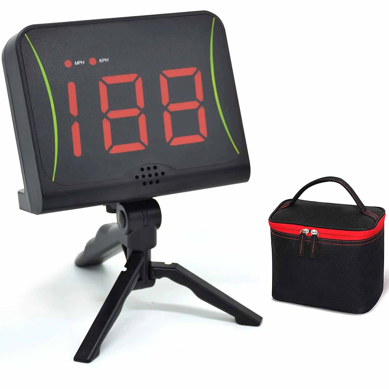OYE Hockey Shot Puck e velocità della Palla con Display LED Rosso, Radar di velocità di tiro con misurazione mph e KPH, Radar autoportante per Lacrosse,Baseball, Hockey