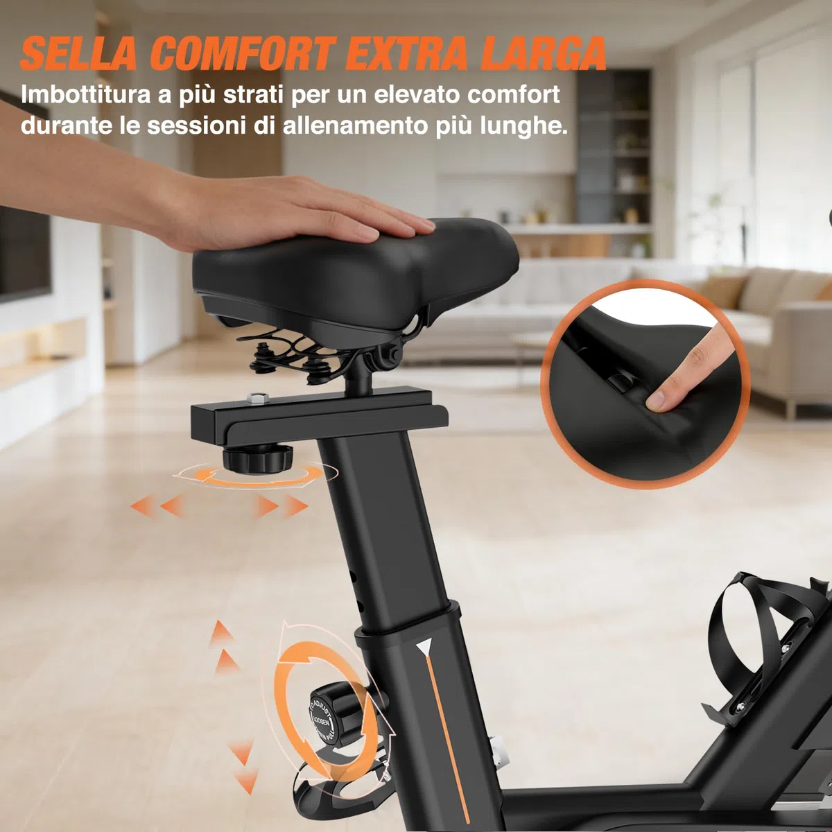 DH FitLife 2026 Cyclette da Casa Magnetica | Indoor Bike Silenziosa con Sensore Cardio & APP | Spin Bike con Manubrio Regolabile & Monitor LCD