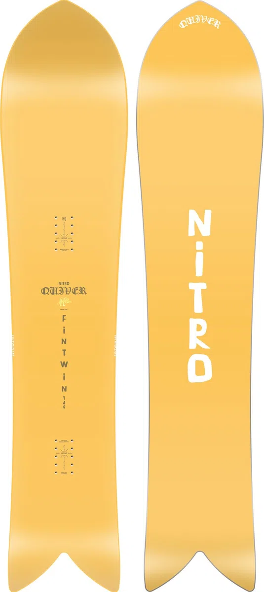 Nitro Fintwin Board '25, Quiver Series, Swallowtail, Cam Out Camber, Backcounty, Mid Wide Tapered