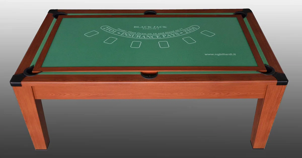 Biliardo trasformabile in Tavolo - Poker - Air Hockey - Ping Pong - DAYTONA 5 in 1 - Colore Legno o Bianco
