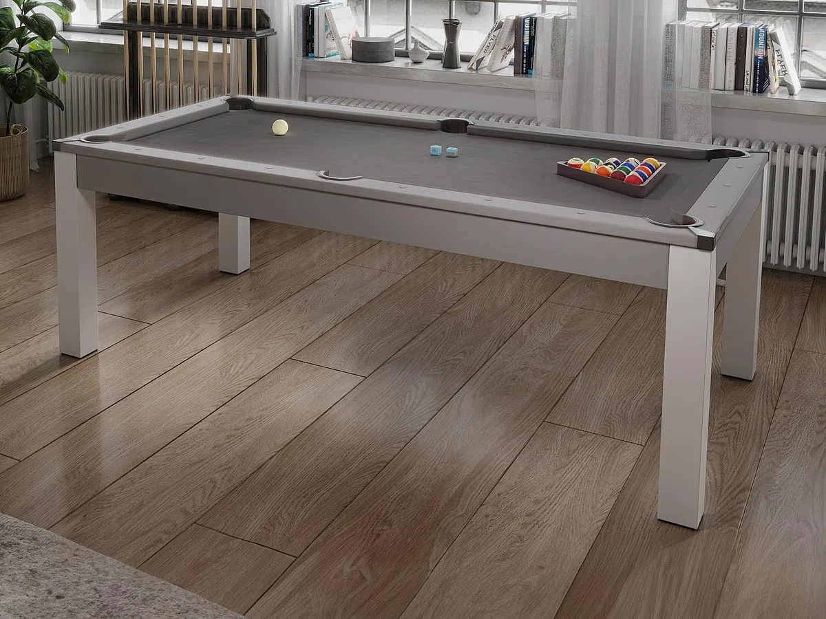 Vente-unique - Biliardo 8 posti Balthazar - mdf - grigio