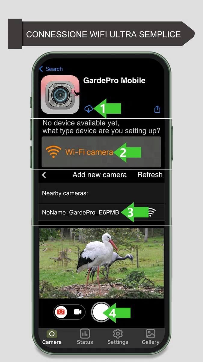 GardePro E6P Max Fotocamera da Caccia, WIFI, Batteria Ricaricabile da 8000mAh, Scheda SD Integrata, 64MP 1296P, Ampio Campo Visivo di 110°, Animali Movimento Attivato Visione Notturna Esterna