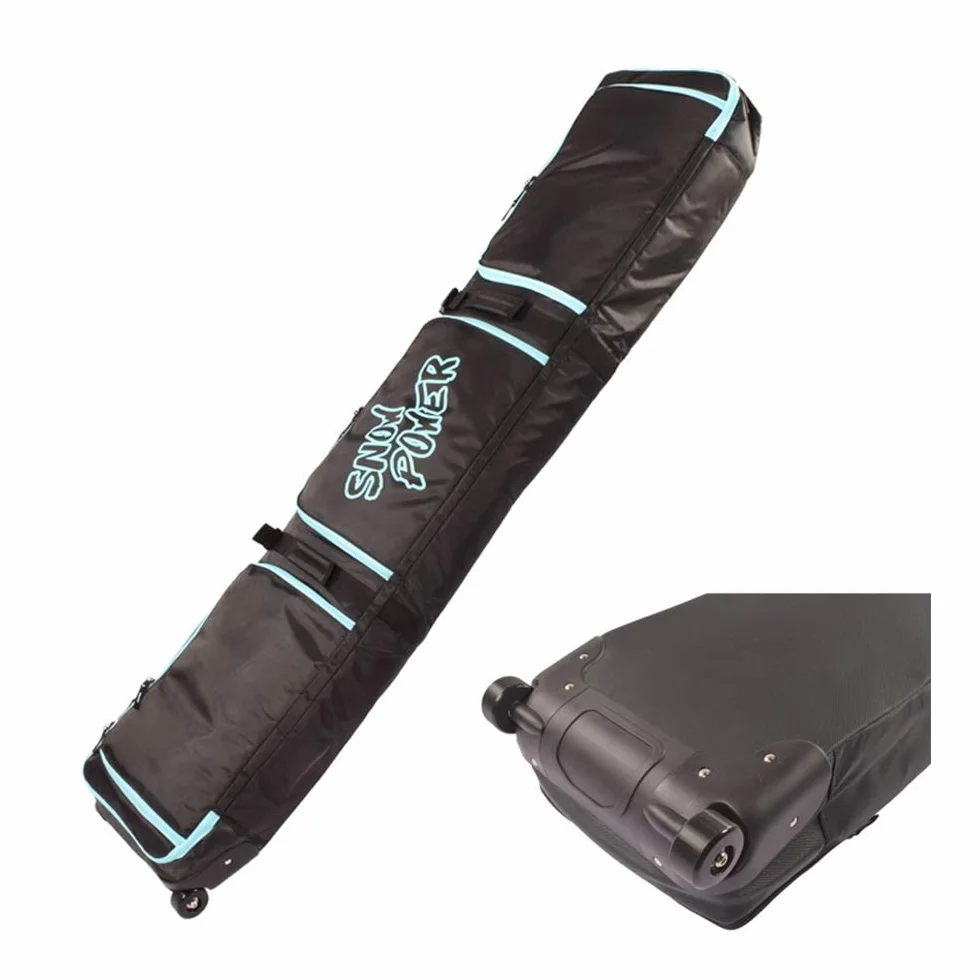 Borsa da snowboard,con rotelle,Imbottita e con manici per il trasporto,Impermeabile,Borse da tavola da snowboard con 3 sacchetti di immagazzinaggio