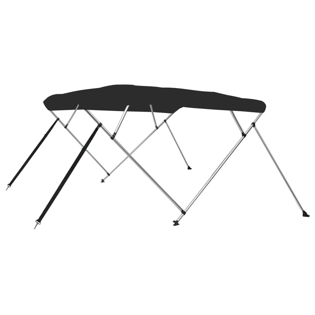 vidaXL Bimini di Prua con Tendalino 4 Archi Nero 243x196x137 cm