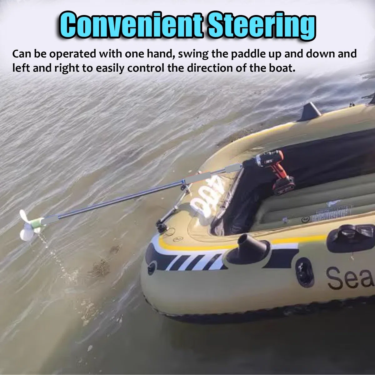 Elica elettrica per trapano per kayak canoa gommone gonfiabile, accessorio leggero per barca per pesca viaggi piccola moto d'acqua