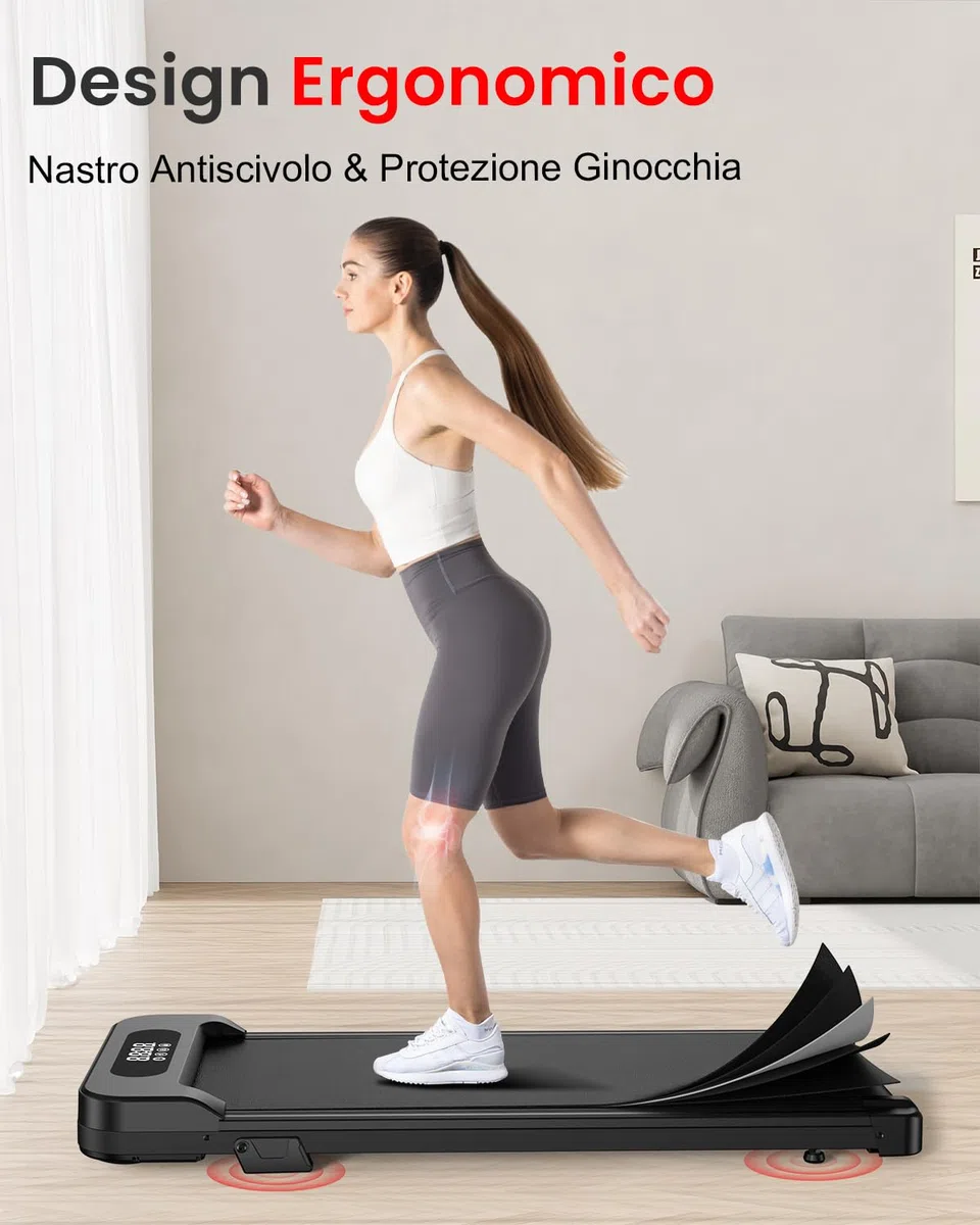 Tapis Roulant Salvaspazio 9%, 3 IN 1 Tapis Roulant Elettrico, 2.5CV Walking Pad Pieghevole, Design Salvaspazio per Casa e Ufficio