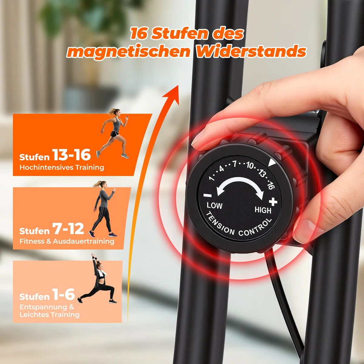 Cyclette pieghevole domestica: 16 livelli magnetici, monitor LCD, sensore cardiaco manuale, sella imbottita, capacità 120 kg. Perfetta per cardio a casa