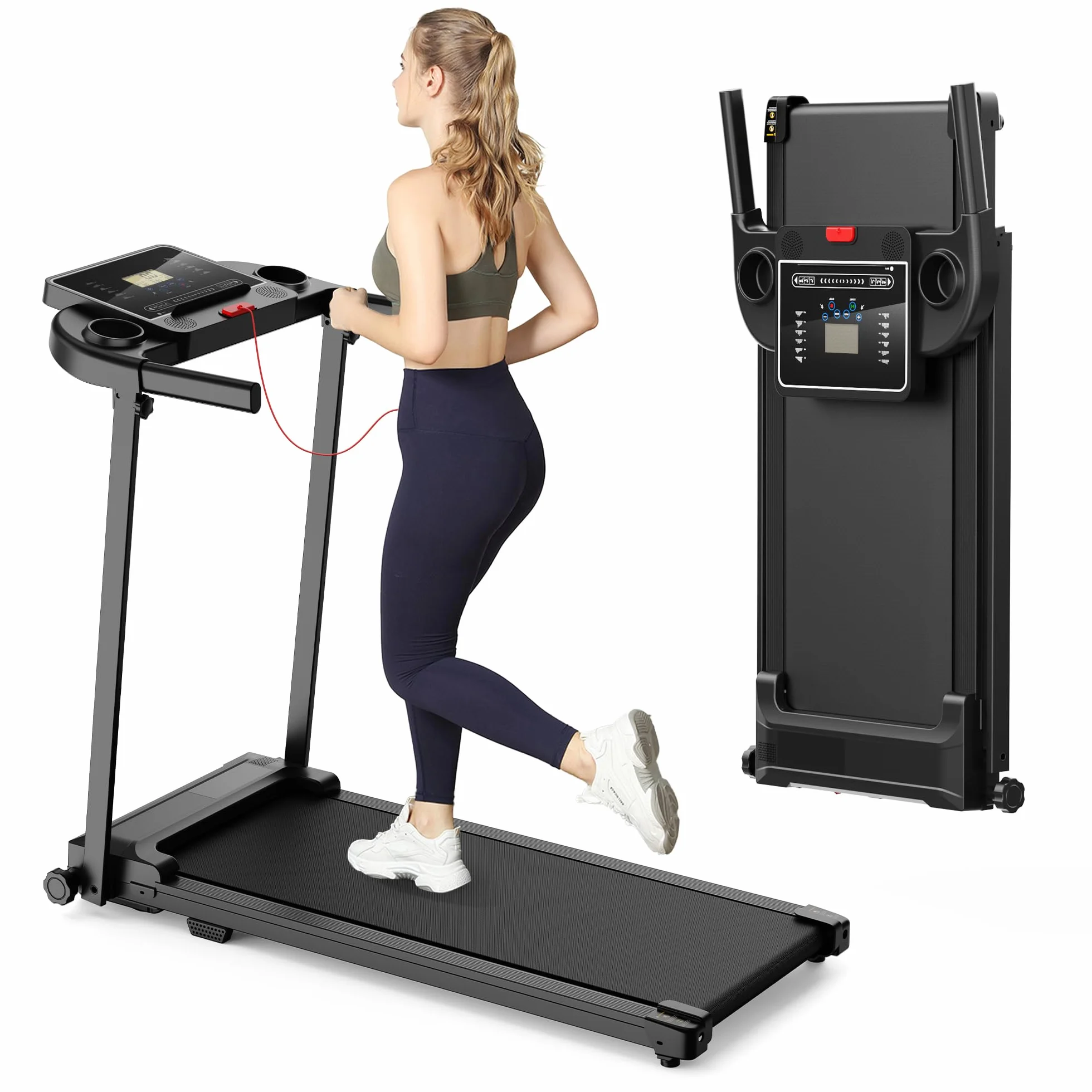 Tapis Roulant Elettrico Salvaspazio Pieghevole - Economico Tapirulan da Casa Walking Pad 10 km/h Portatile Treadmill Professionale Tappeto per Camminare Con Display LCD 12 Programmi