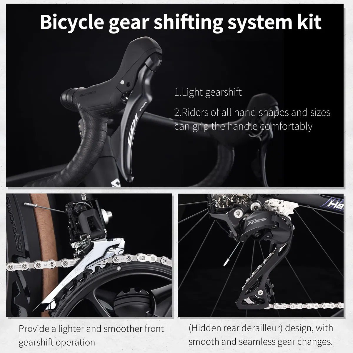 SAVADECK Carbon Road Bike, bici da corsa leggera Full Carbon con R7120 24S Shift Groupset e olio idraulico freno a disco bici