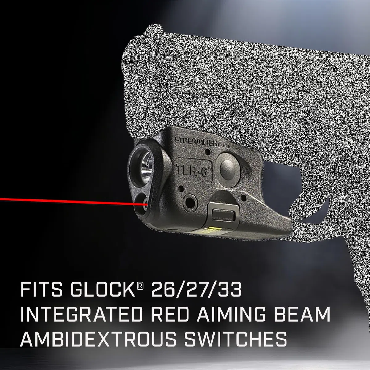 Streamlight TLR-6 GLOCK 26/27 with white LED and red laser. Black