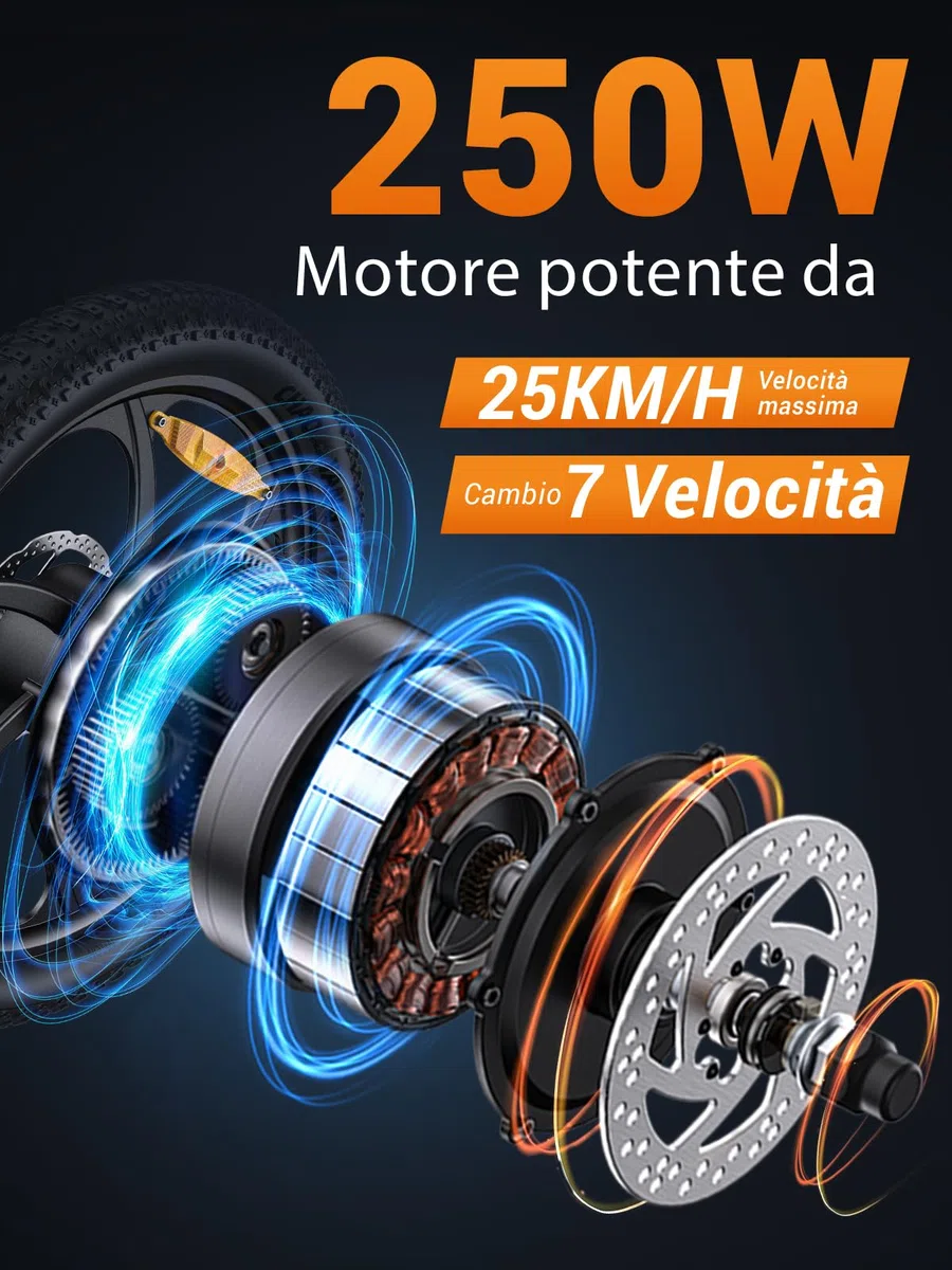 MilePort 1 Bici Elettrica Per Adulti, 36V 13AH Batteria Rimovibile 250w Motore Con 20 “*3.0” Fat Tire Pieghevole Bicicletta Elettrica, Velocità 25KM/H Gamma Fino a 100KM Città Pendolare Ebike