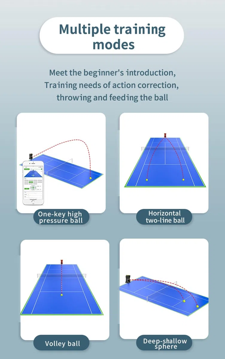PT-Smart - Macchina automatica per la pratica delle palline da tennis, per allenarsi, portatile, controllata da app, per Apple e Android, telecomando incluso