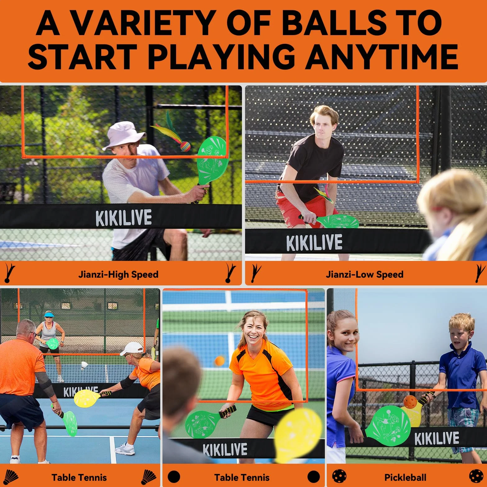 Set Completo con Rete per Giochi con Racchette, Adatto a Badminton/Tennis da Tavolo/Volano/Pickleball, Set per Sport e Giochi Indoor & Outdoor, per Spiaggia/Giardino/Casa