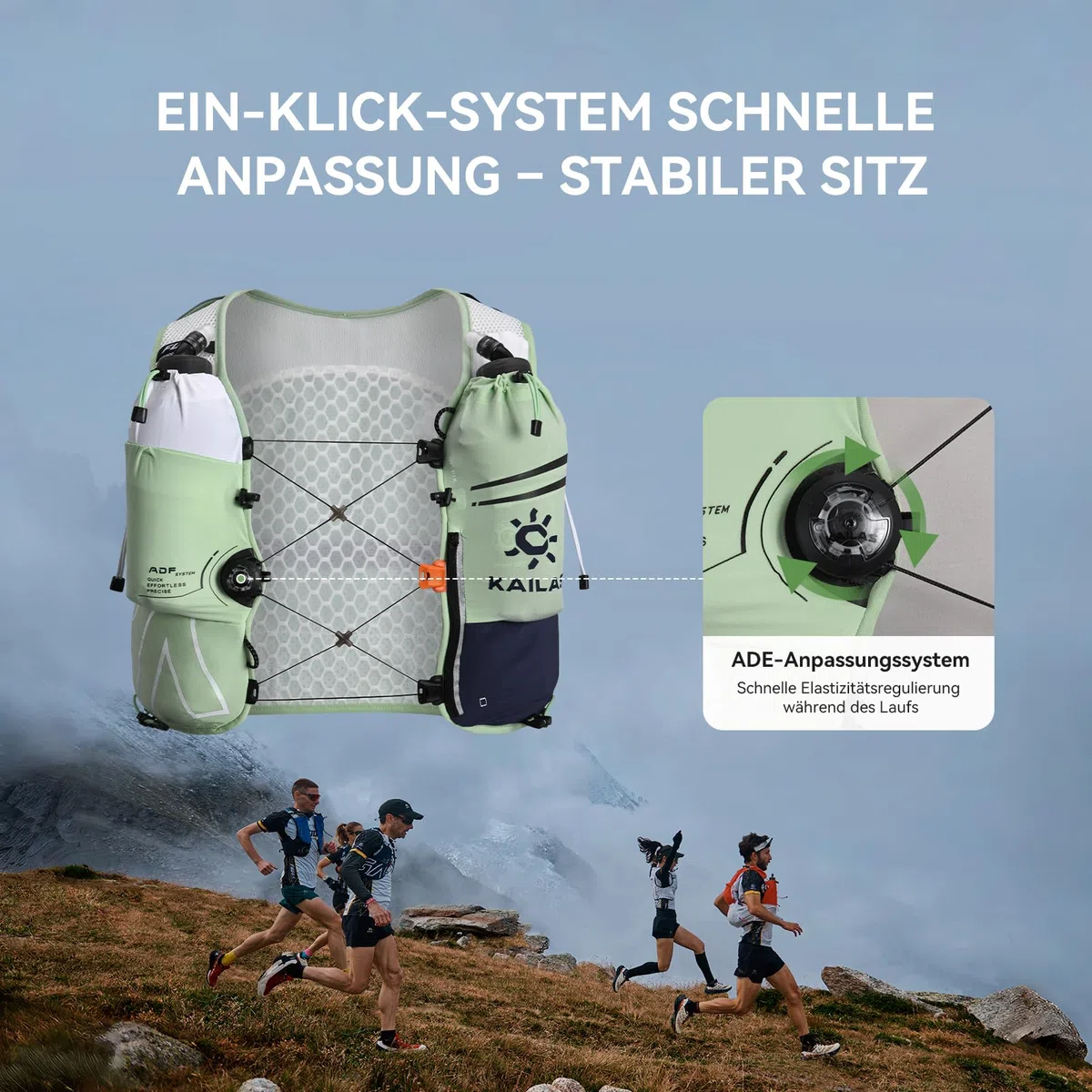 KAILAS FUGA AIR 8 IV Gilet Idratante leggero con 2 bolle d'acqua TPU per uomo donna trail running ciclismo escursionismo