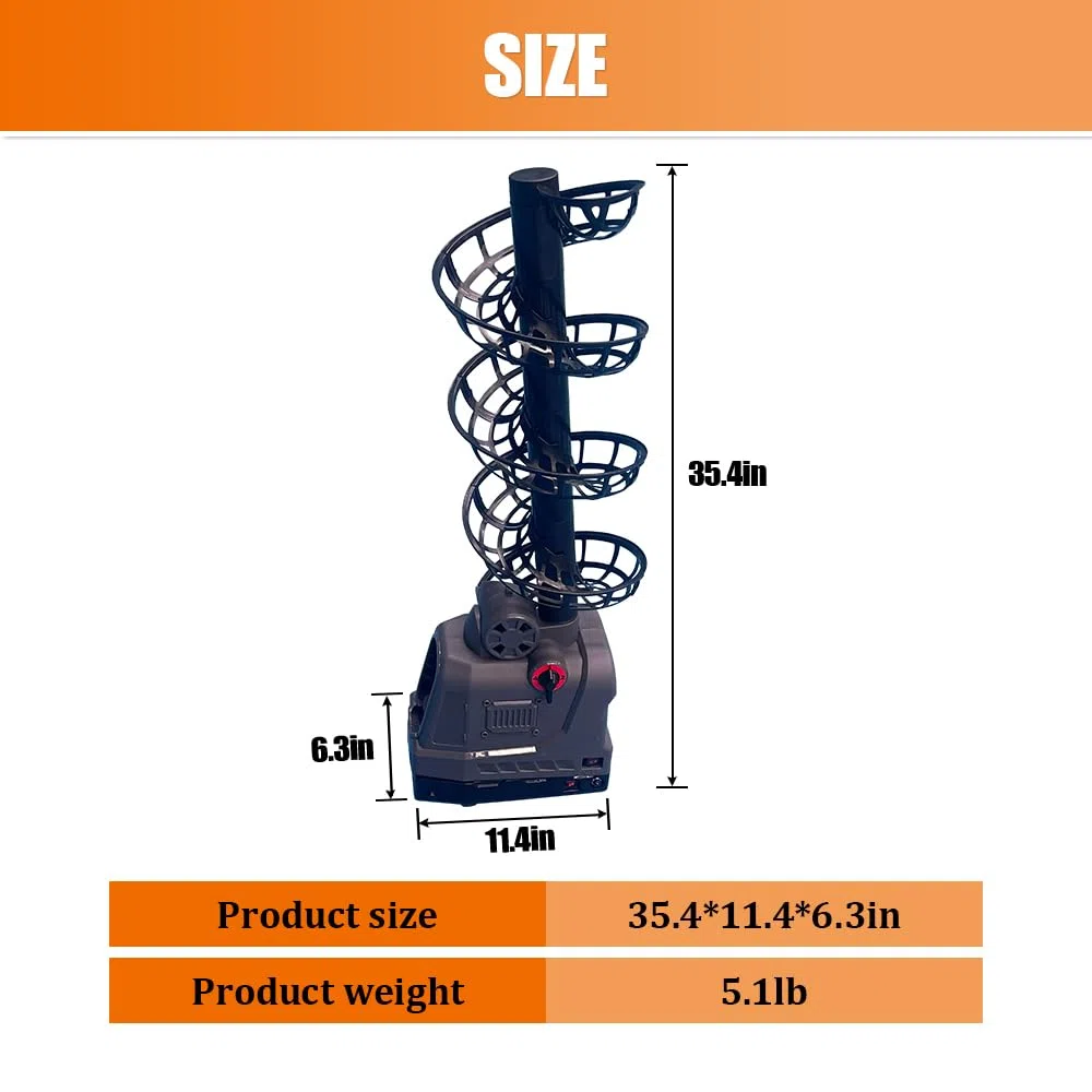 YUEWO Macchina da Pickleball Macchina da Tennis Regolabile & Portatile Pickleball Launcher con Oscillazione Automatica, 3 Angoli &4 velocità CA/Batterie capacità 26 Pickleballs