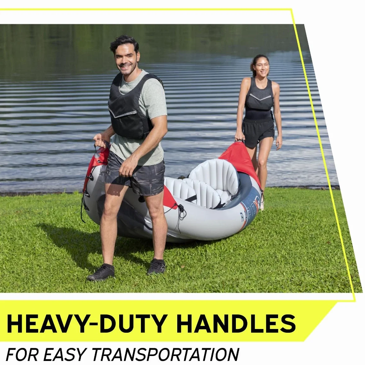Bestway Hydro-Force 3 Person Inflatable Kayak Set with Aluminium Oars and Hand Pump, 3 Man Kayak