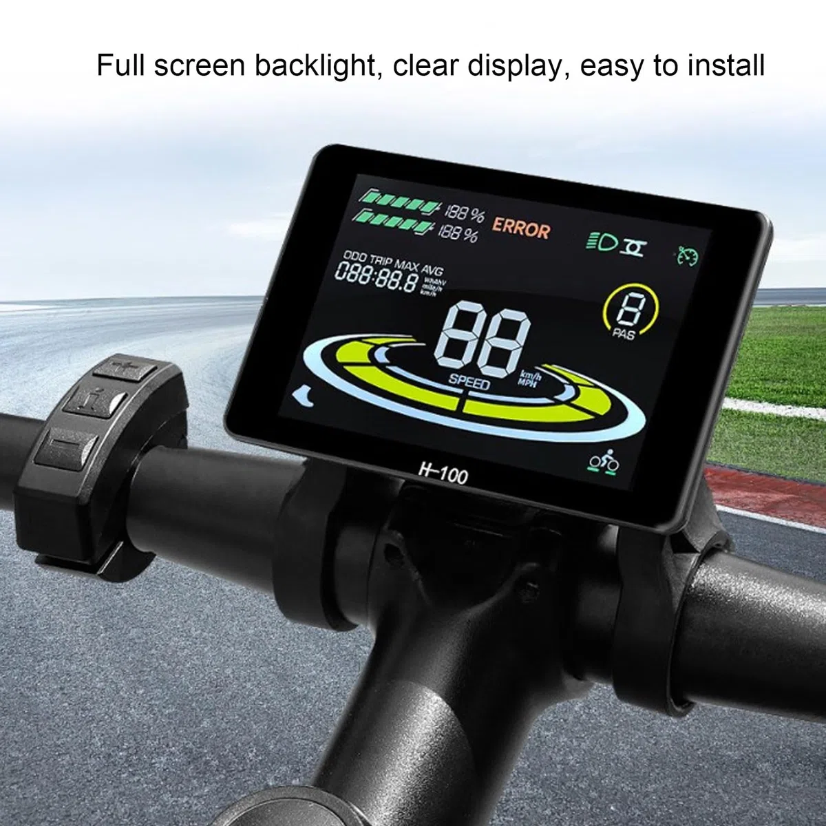 BuyWeek Kit Controller Brushless Bici Elettrica, 36V 48V 17A Controller Motore Brushless 3 modalità Onda Sinusoidale Centralina Bici Elettrica con Display LCD H100
