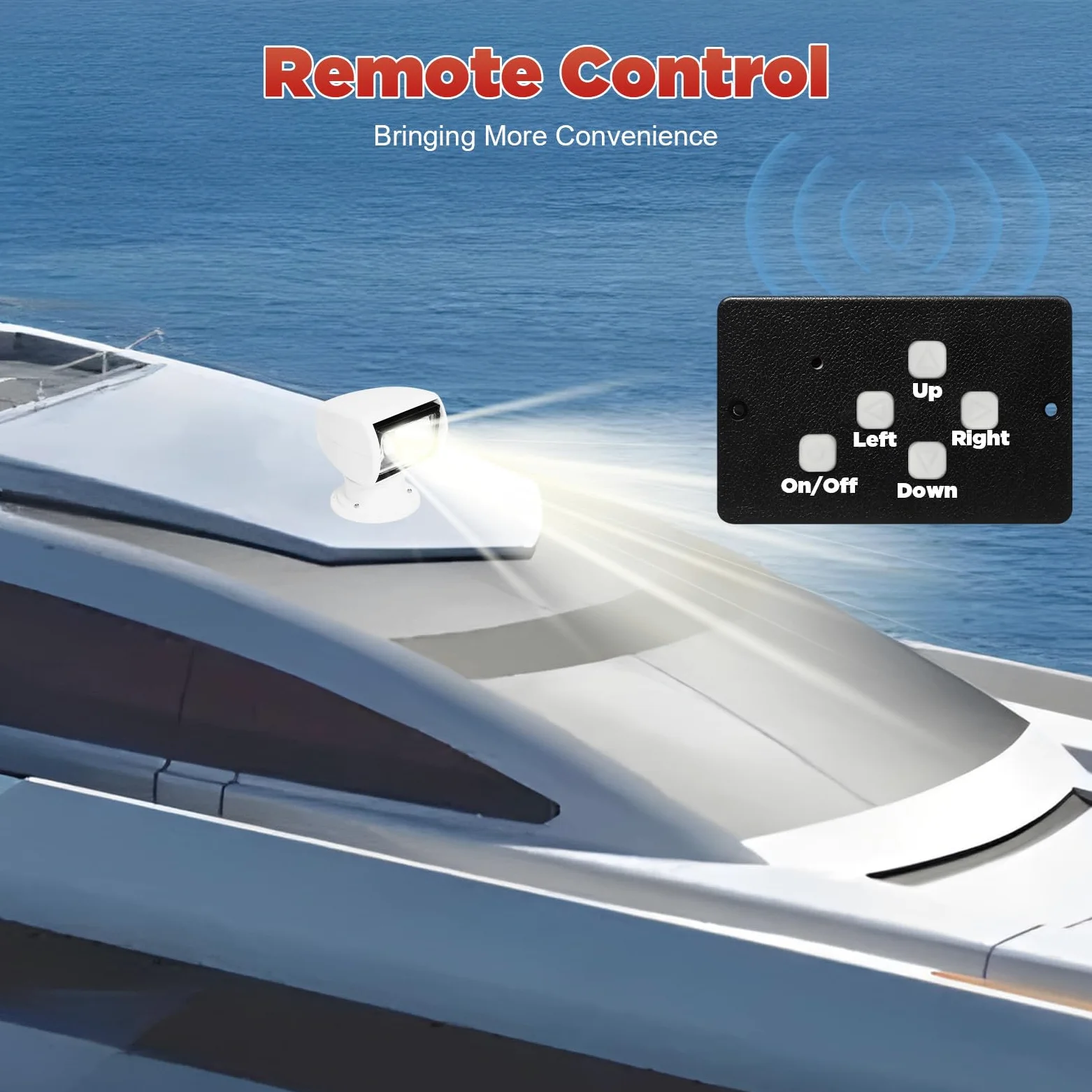 Faro di ricerca telecomandato, IP66, impermeabile, 100 W, per barche, fanali per barche, con base solida, distanza di illuminazione 800 m, per navi notturne, pattuglie marine