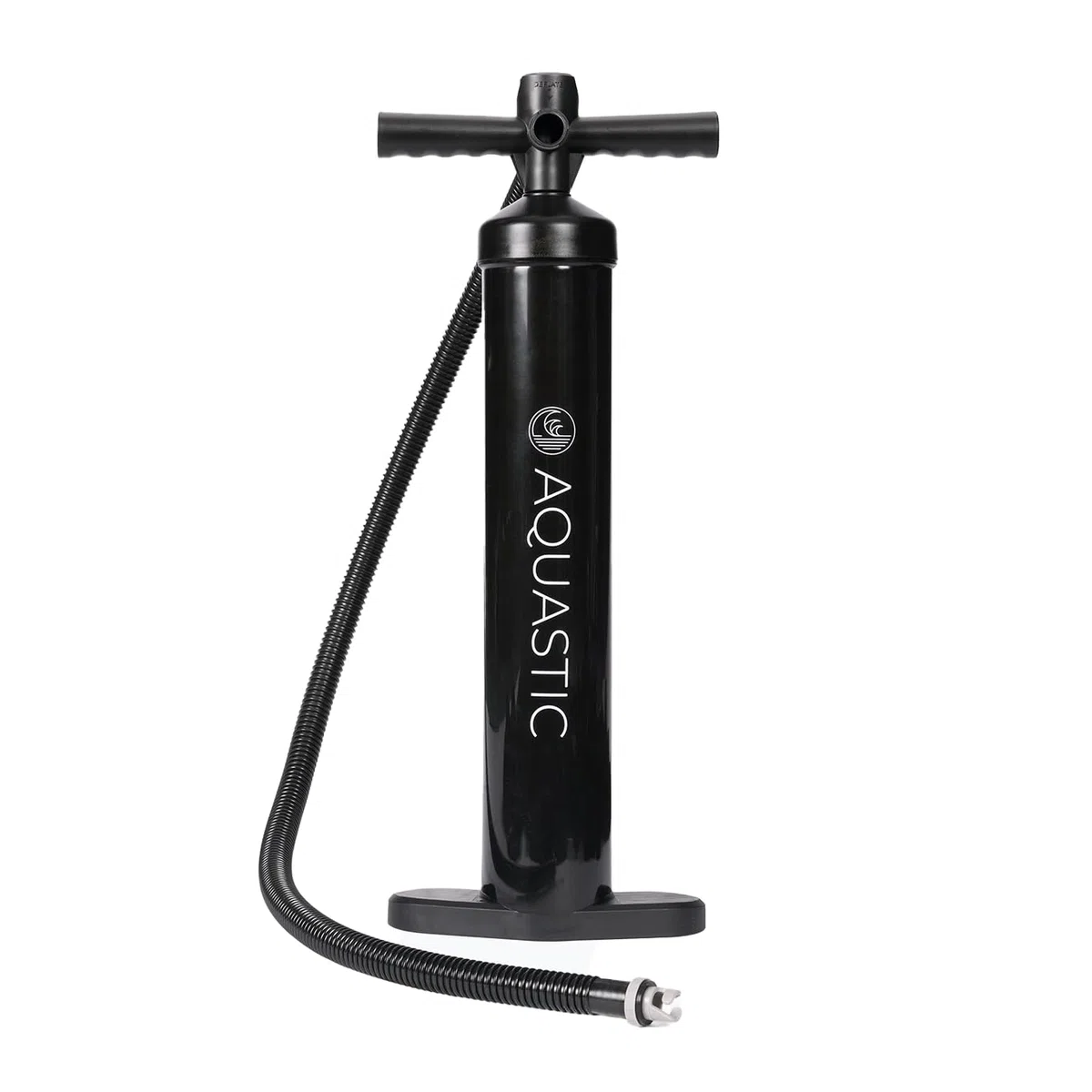AQUASTIC Pompa a mano per kayak con manometro integrato Pressione 14,5 PSI / 1 bar Due Vani con capacità 3 litri Tubo lungo 125 cm Nero AQS-KPU001