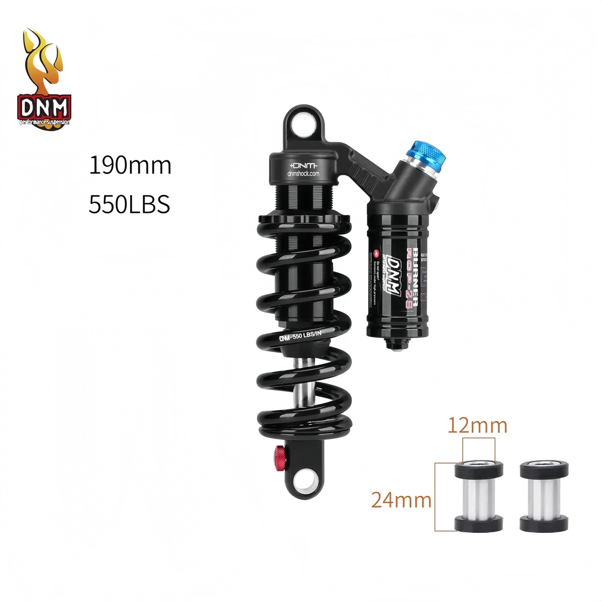 Molla a bobina dell'ammortizzatore DNM RCP-2S MTB 190MM 200MM 210MM 220MM 230MM 240MM per le parti di sospensione della bicicletta elettrica AM FR DH (190 MM&550 libbre)